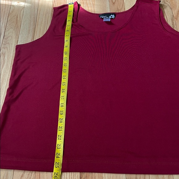 CSC Studio Top Womens 2X Red Sleeveless Blouse Minimalist Mature Modest - Picture 5 of 7